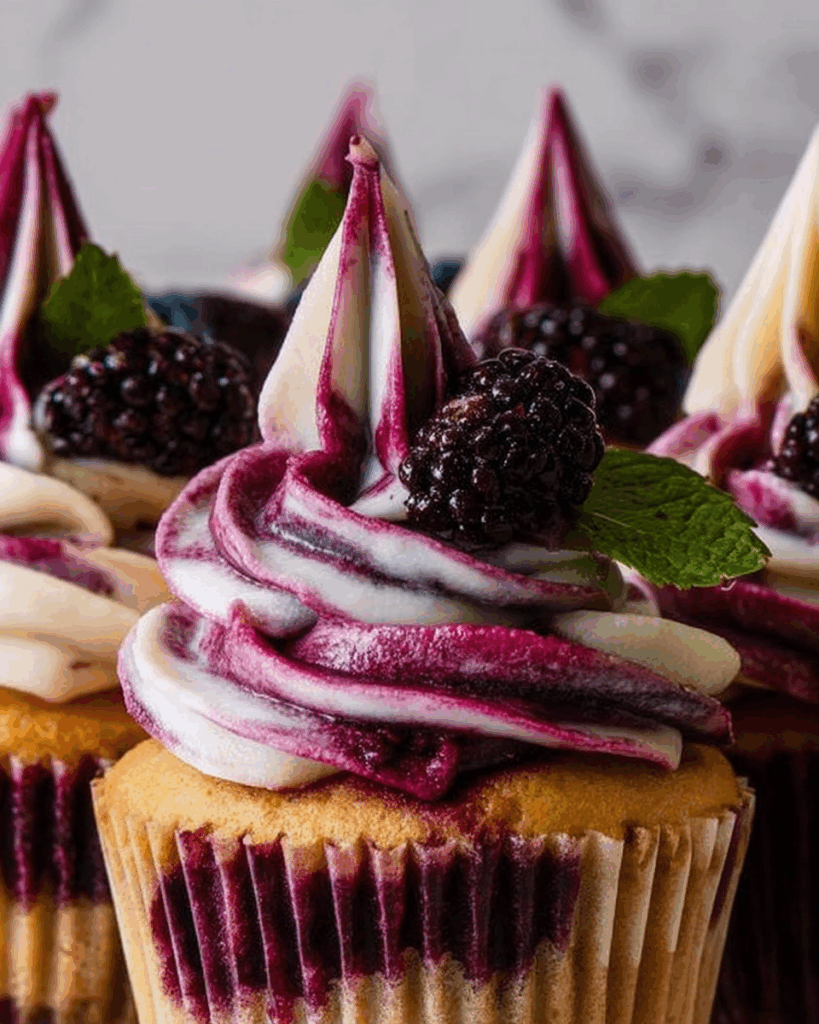 Blackberry Swirl Cupcakes 2
