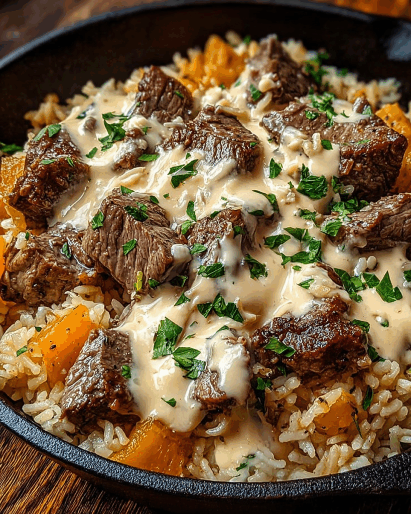 Cheesy Steak and Rice Skillet 3 1