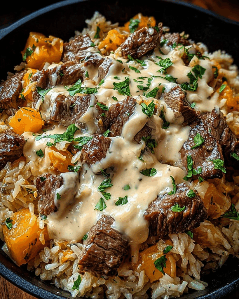 Cheesy Steak and Rice Skillet 3