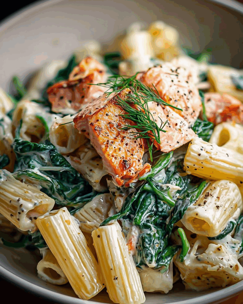 Creamy Salmon Spinach Pasta 2