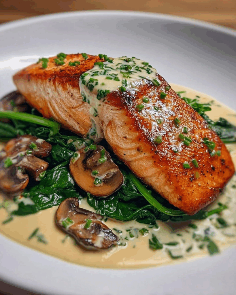 Garlic Butter Salmon with Spinach 2