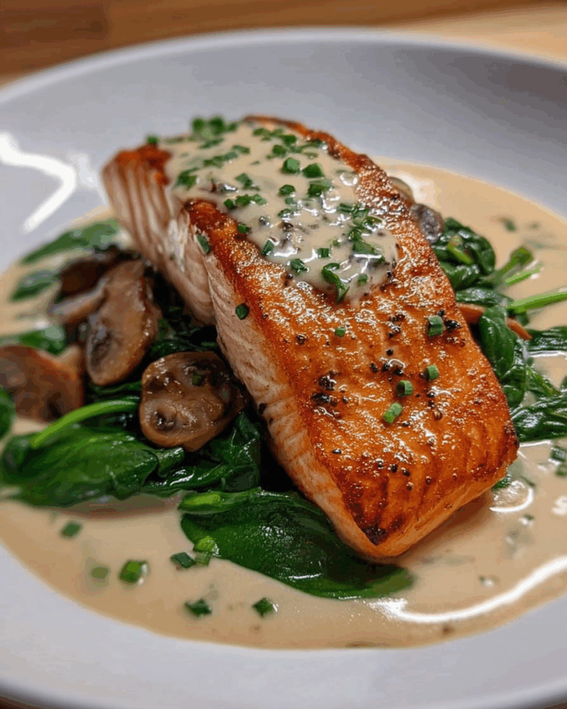 Garlic Butter Salmon with Spinach 3