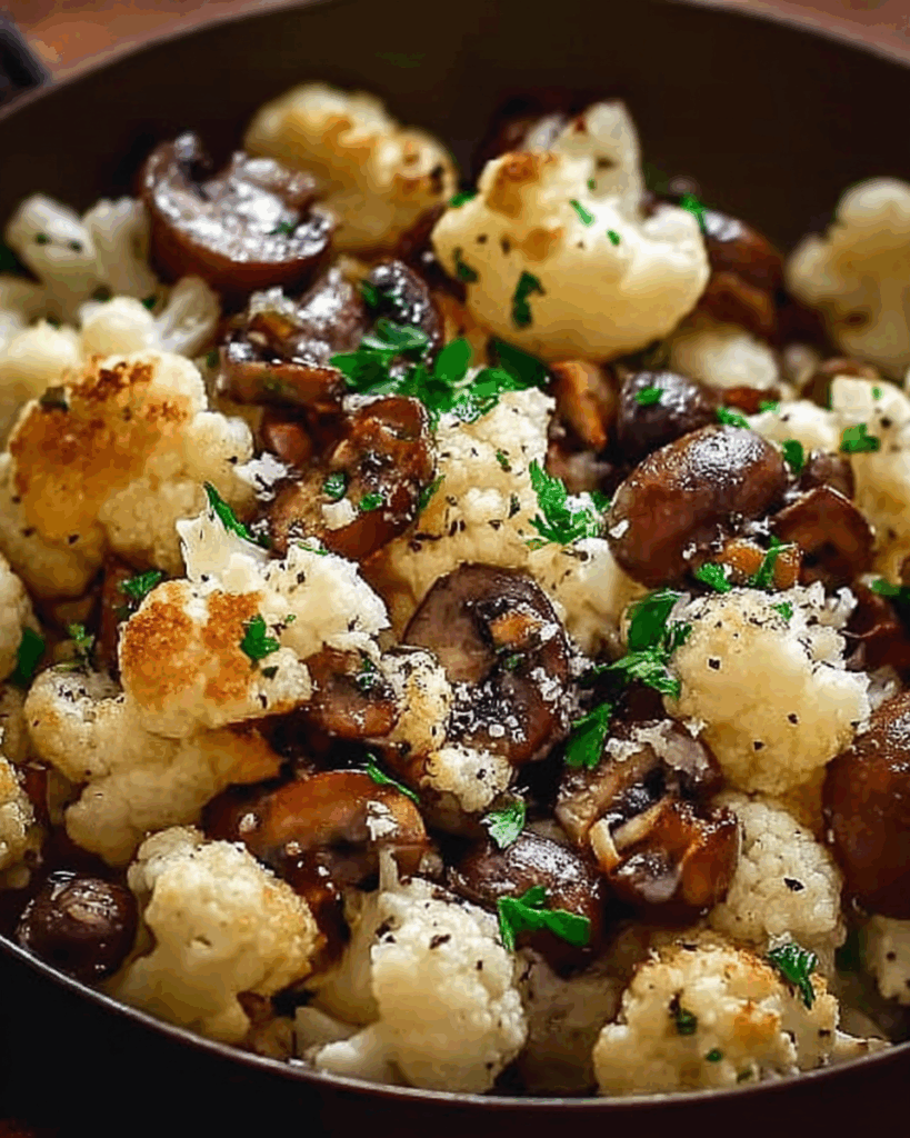 Garlic Cauliflower and Mushroom Skillet 2