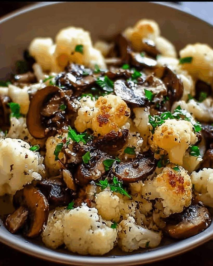 Garlic Cauliflower and Mushroom Skillet 3