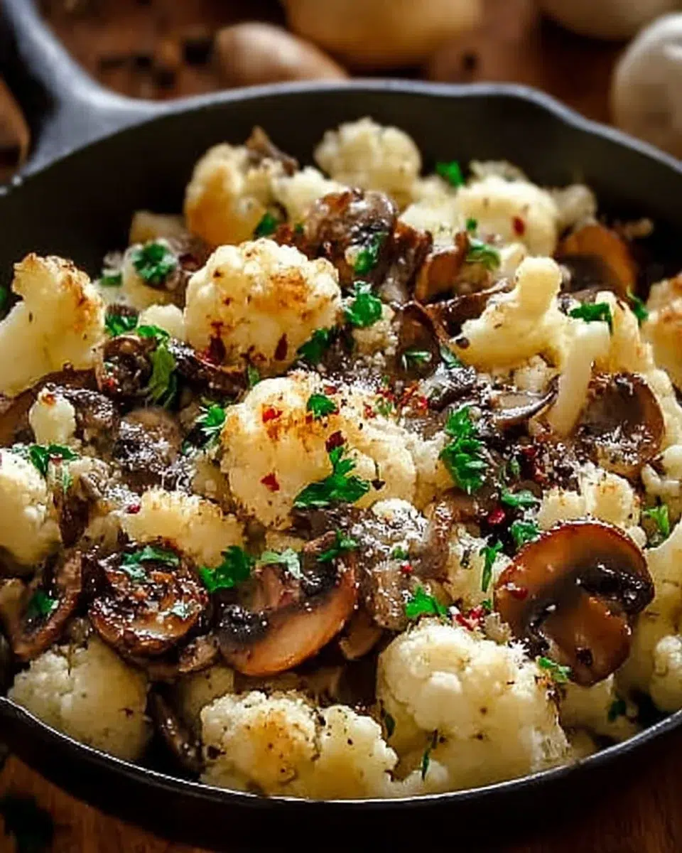Garlic Cauliflower and Mushroom Skillet: A Tasty Treat!
