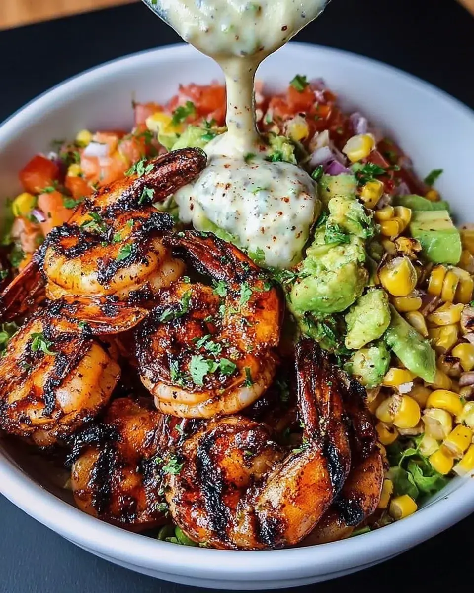 Grilled Shrimp Bowl with Avocado Corn Salsa Awaits!