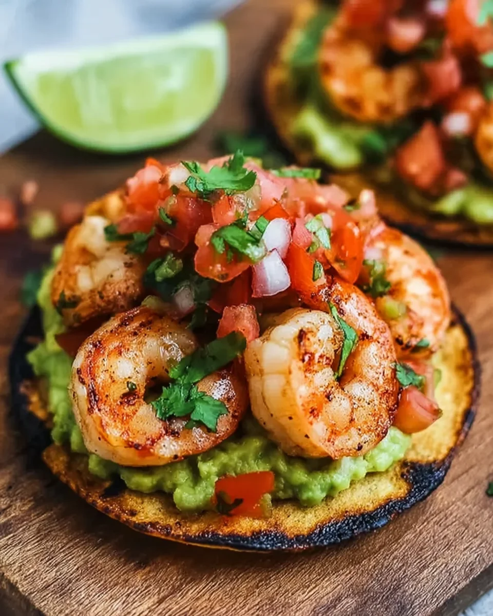 Grilled Shrimp Tostadas with Guacamole and Pico de Gallo: A Must-Try!