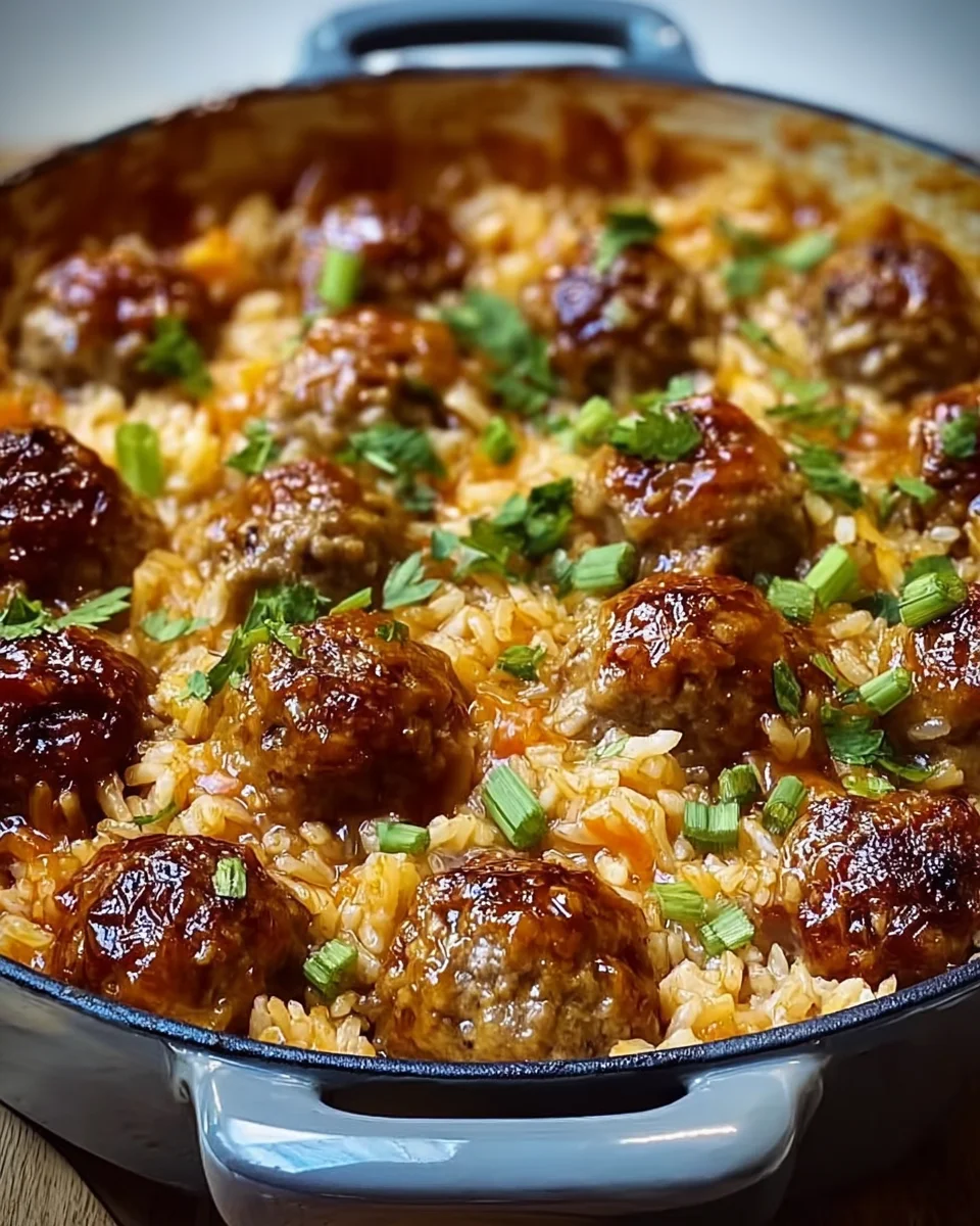 Honey Garlic Meatball Rice Bake: A Delicious Meal!
