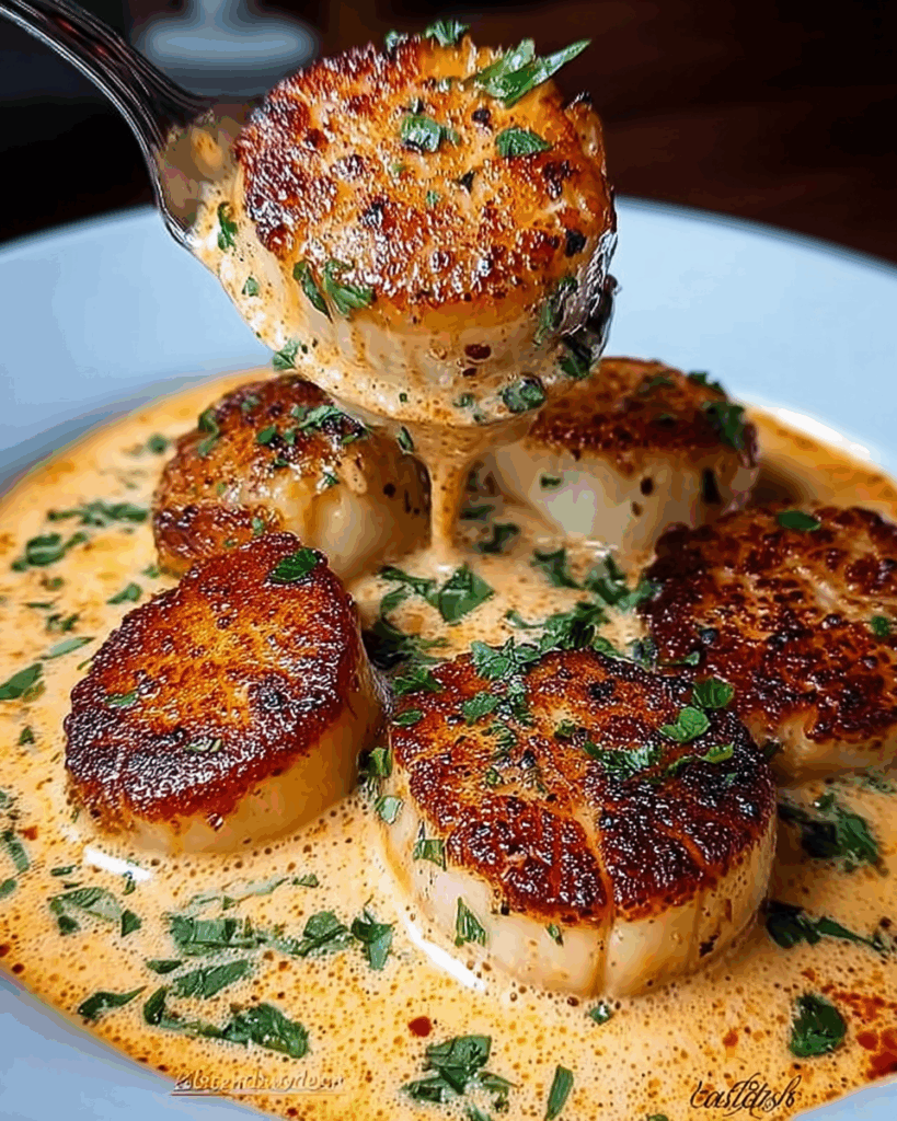 Seared Scallops with Spicy Cajun Cream Sauce 2