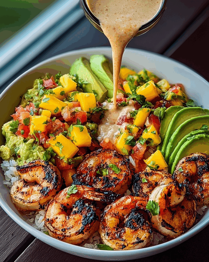 Shrimp and Avocado Bowls with Mango Salsa