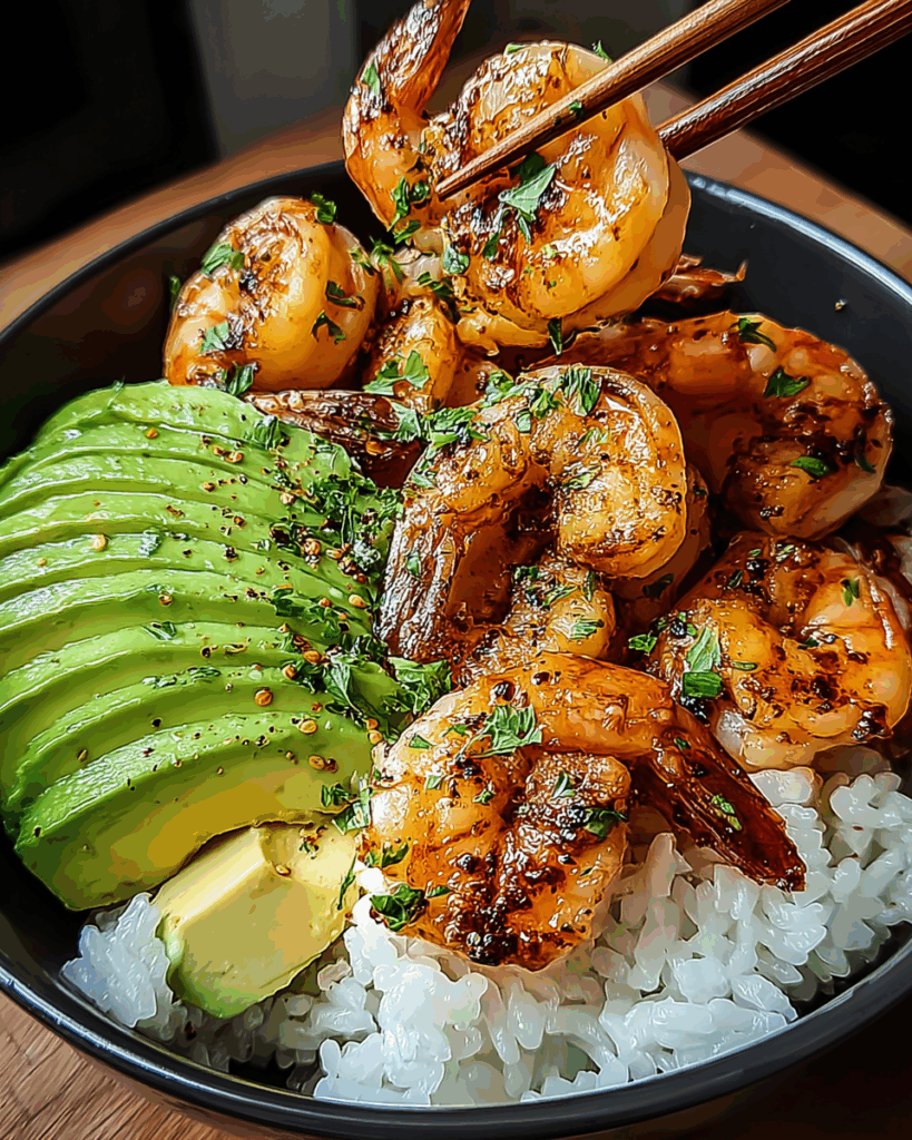 Spicy Shrimp and Avocado Rice Bowl 3