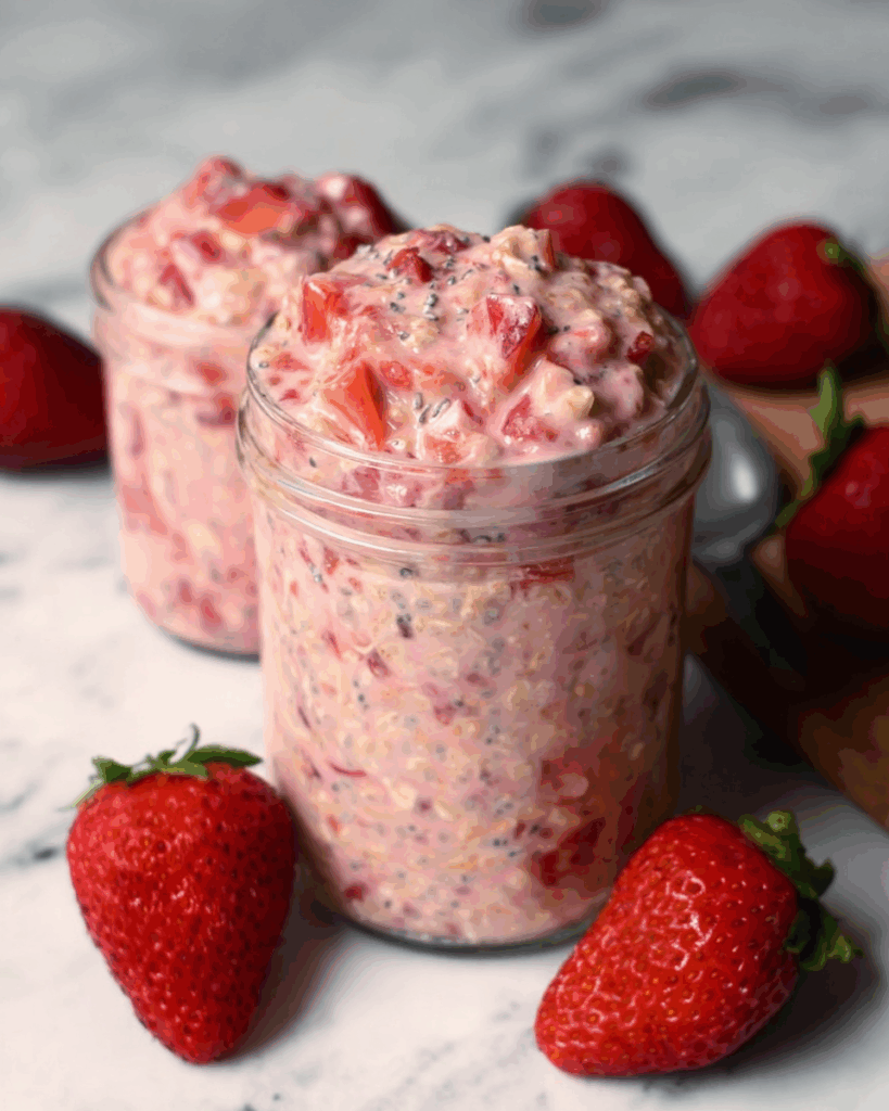 Strawberries and Cream Overnight Oats 2