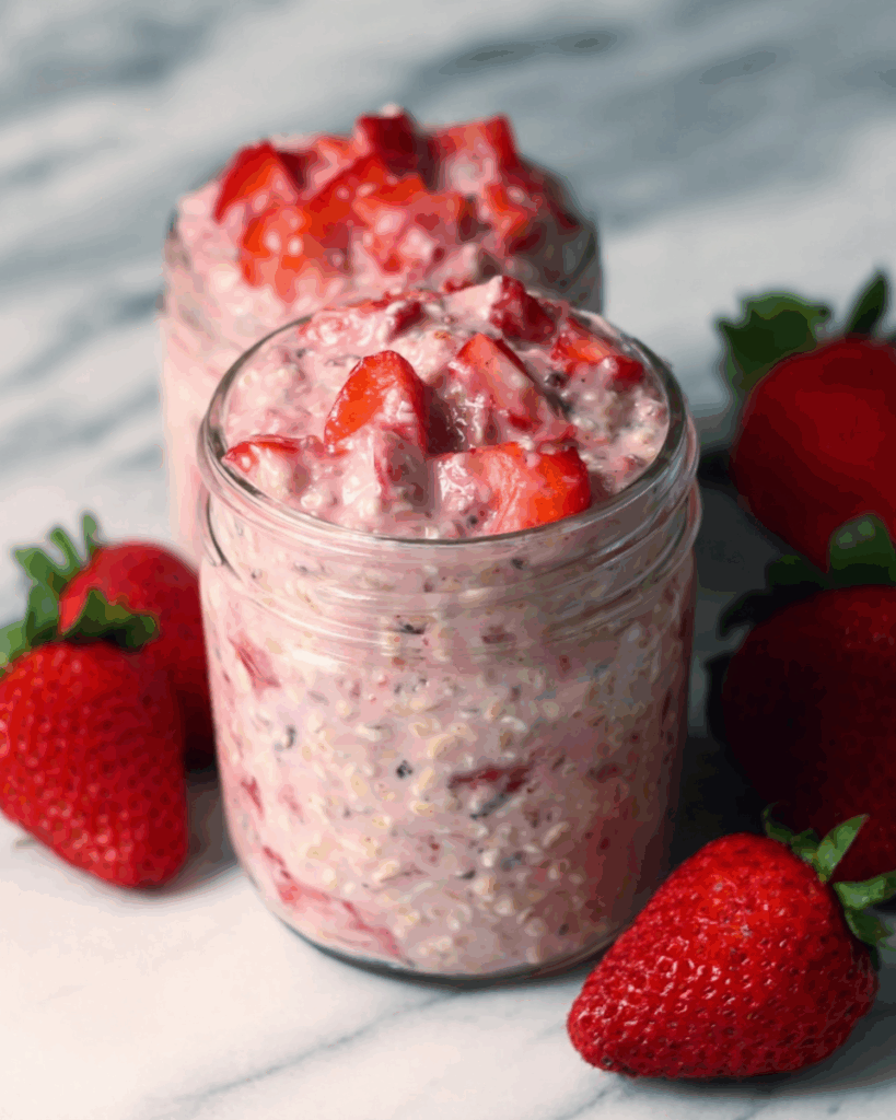 Strawberries and Cream Overnight Oats 3
