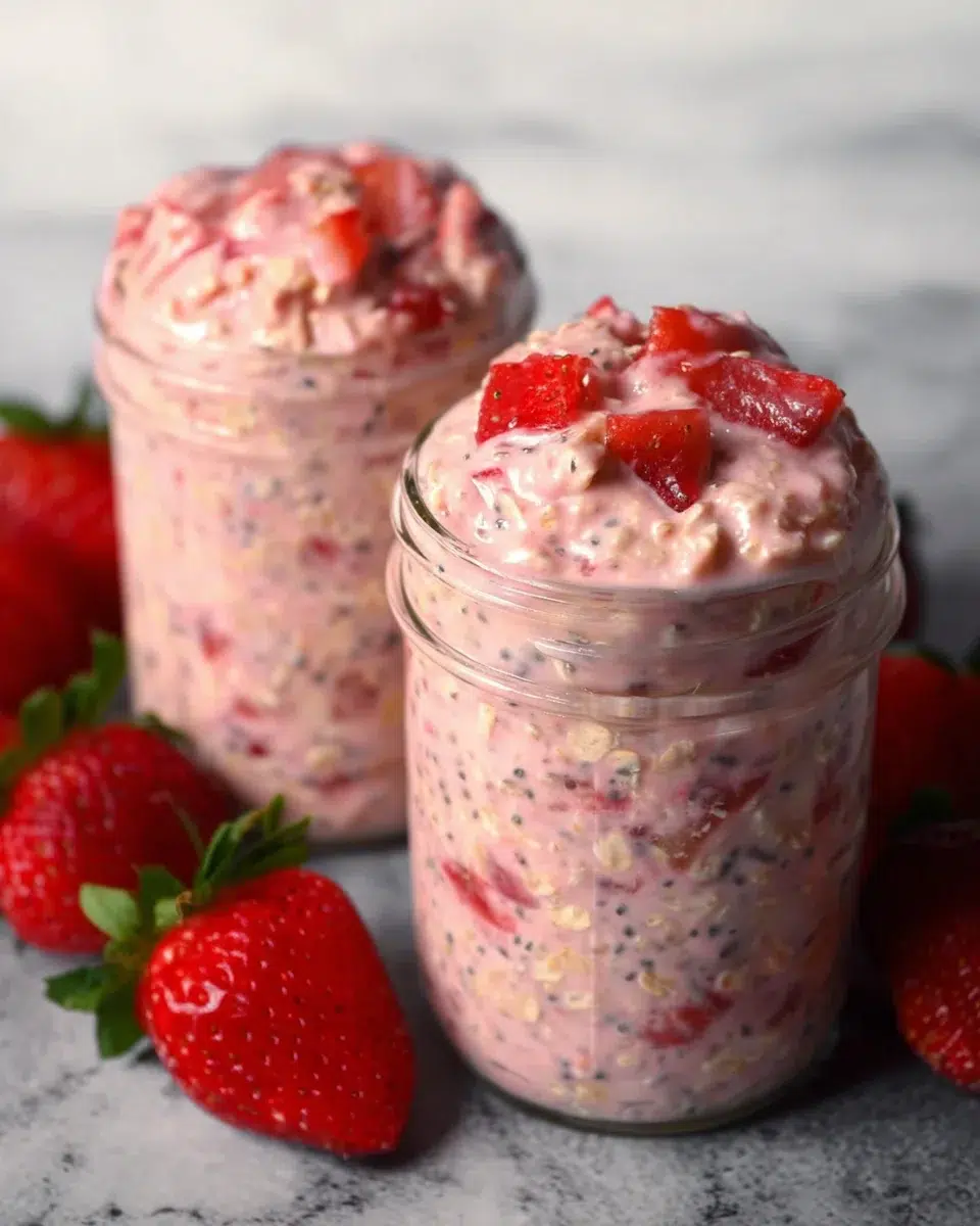 Strawberries and Cream Overnight Oats make mornings delightful!