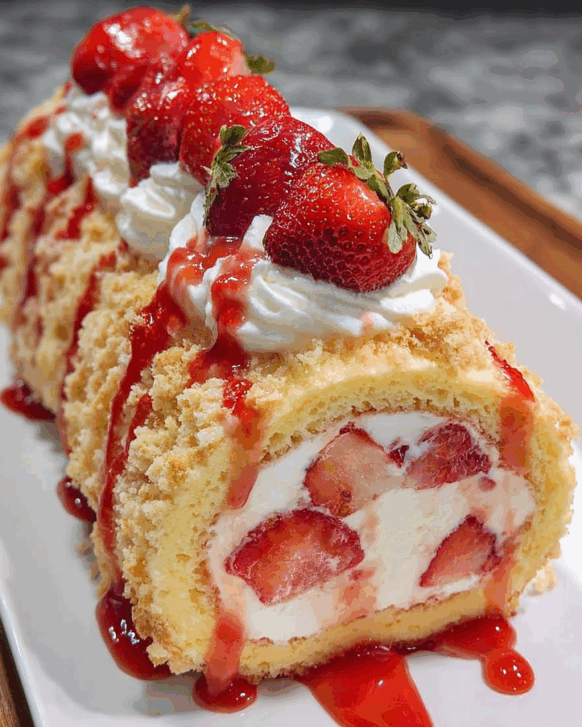 Strawberry Shortcake Cheesecake Roll 2 1