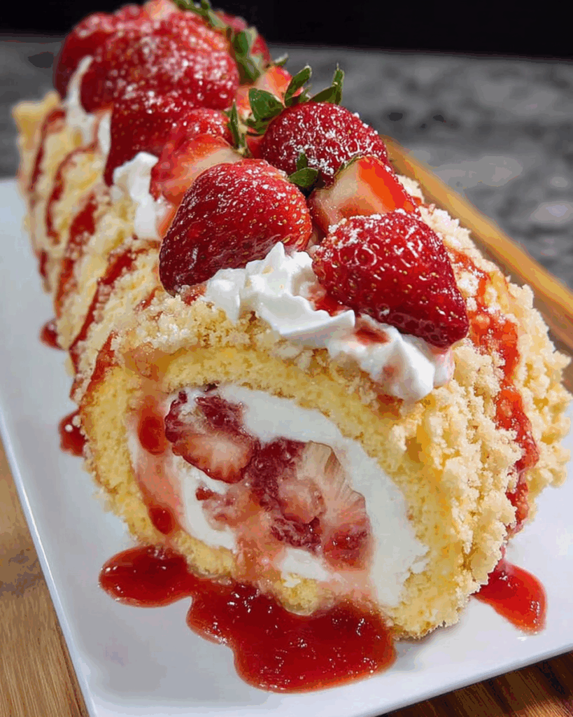 Strawberry Shortcake Cheesecake Roll 3