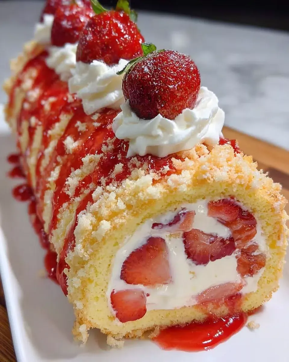 Strawberry Shortcake Cheesecake Roll: A Delightful Dessert!