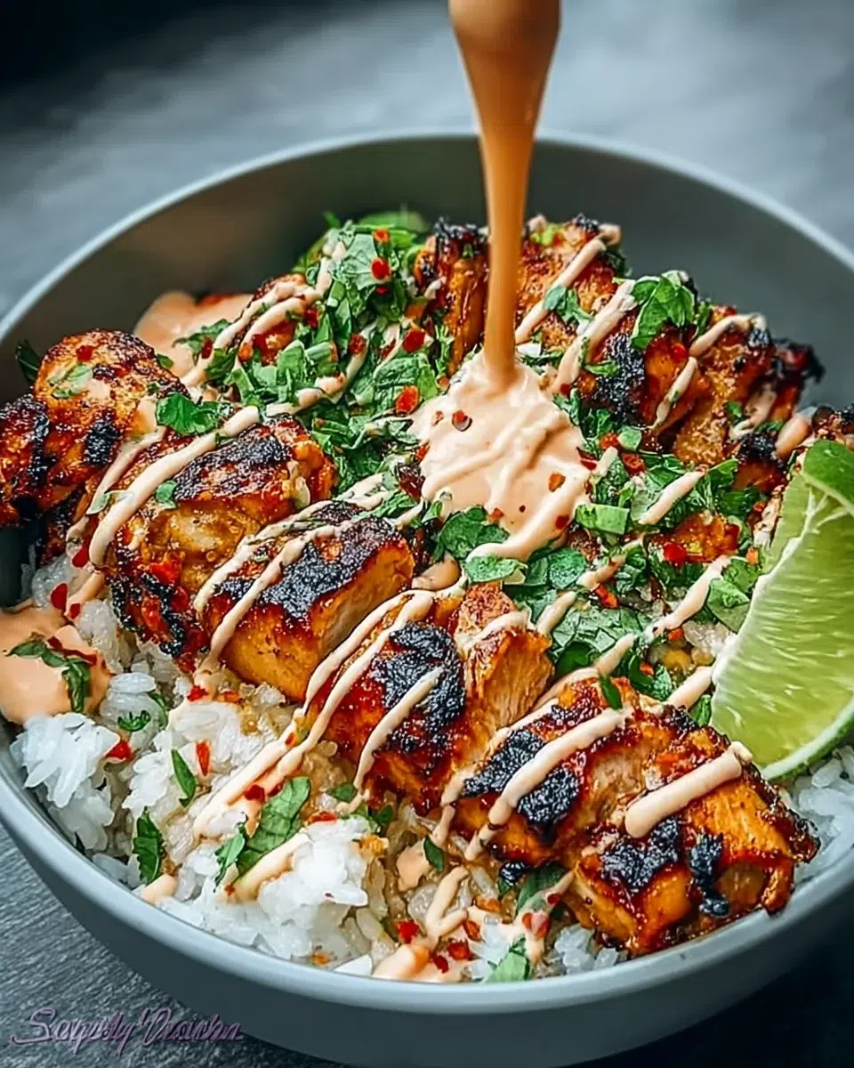 Sweet Chili Chicken Bowl with Coconut Lime Drizzle: Easy Recipe!