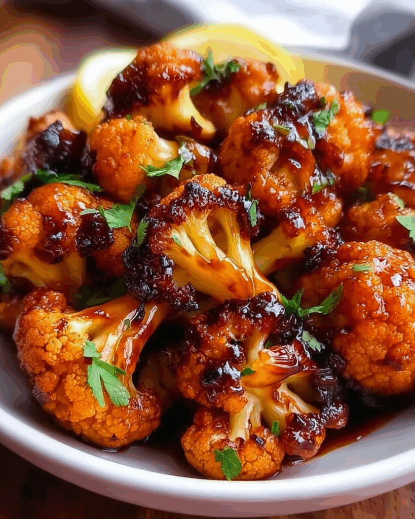 Sweet and Savory Glazed Baked Cauliflower