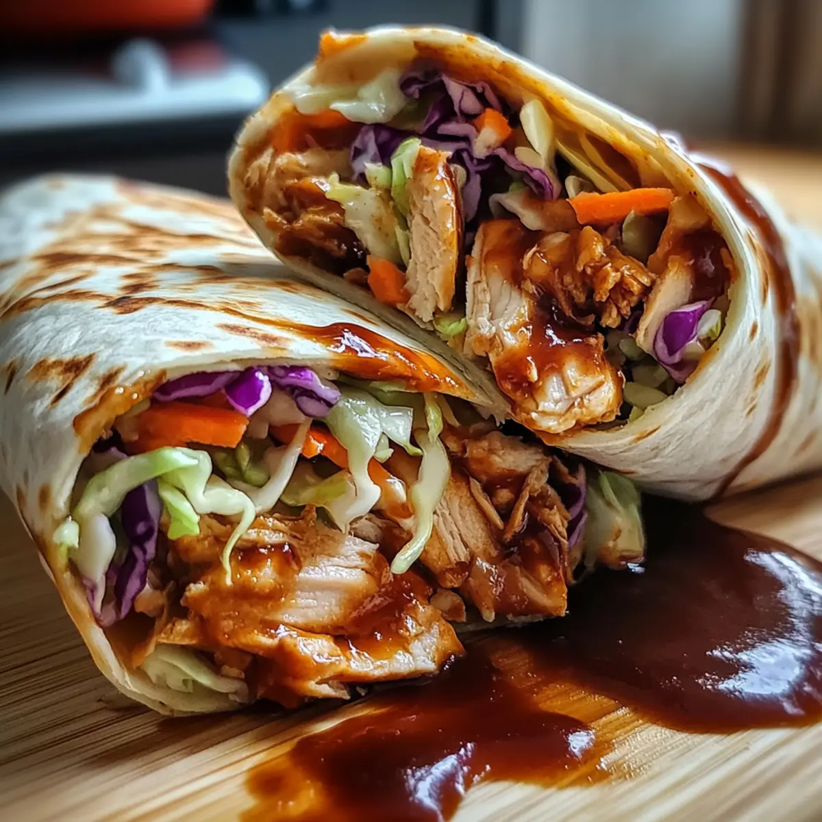 BBQ Chicken Coleslaw Wraps wd45tz
