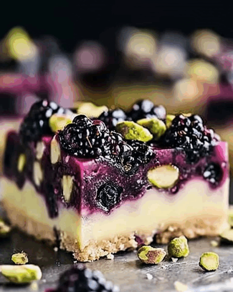 Blackberry Pistachio Dream Bars