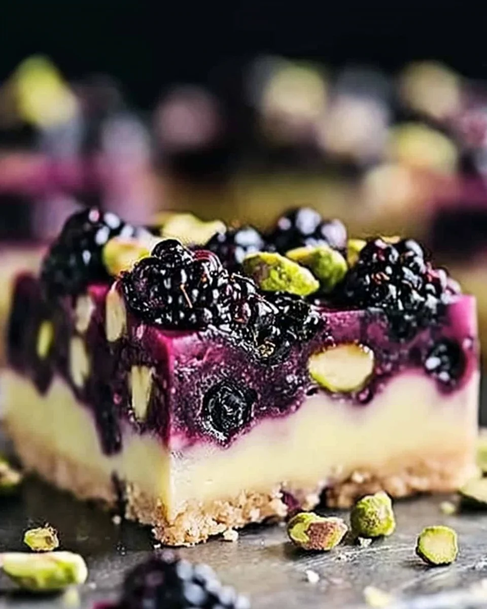 Blackberry Pistachio Dream Bars that Wow Your Taste Buds!
