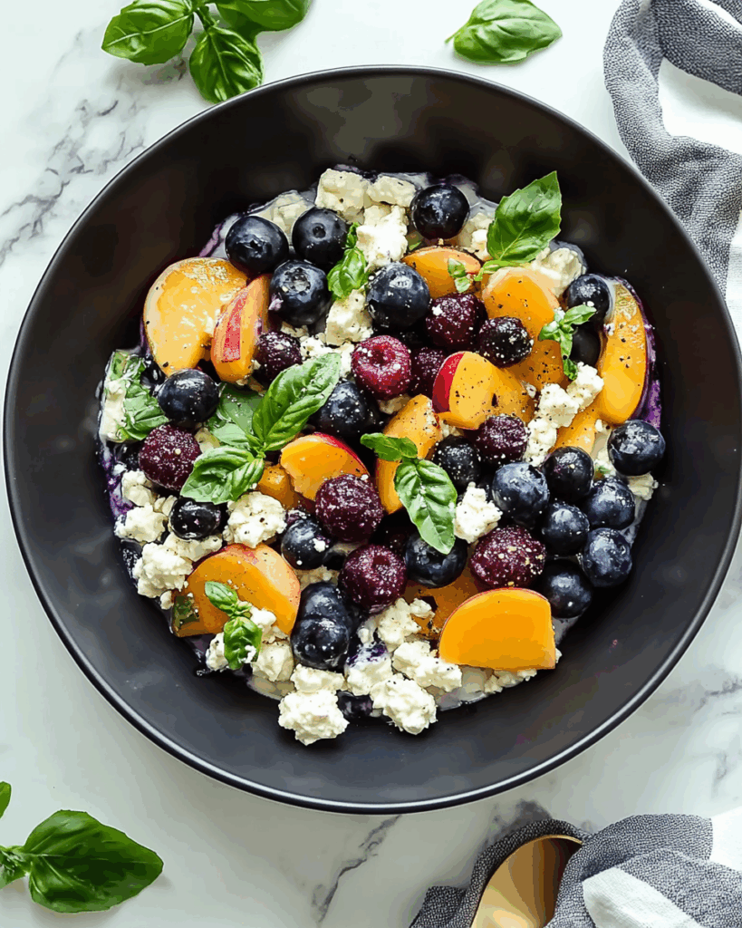 Blueberry Peach Feta Salad
