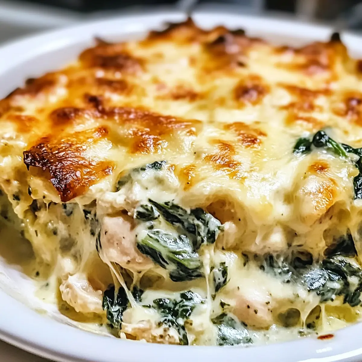 Creamy Chicken and Spinach Casserole with Cream Cheese Bliss