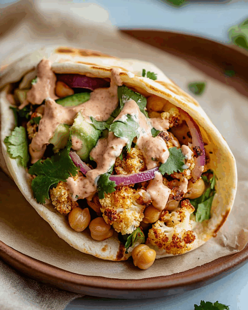 Chili Lime Chickpea Cauliflower Wrap 2