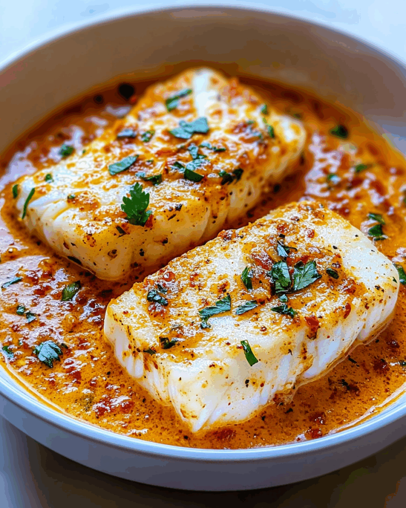 Cod in Roasted Red Pepper Sauce 2