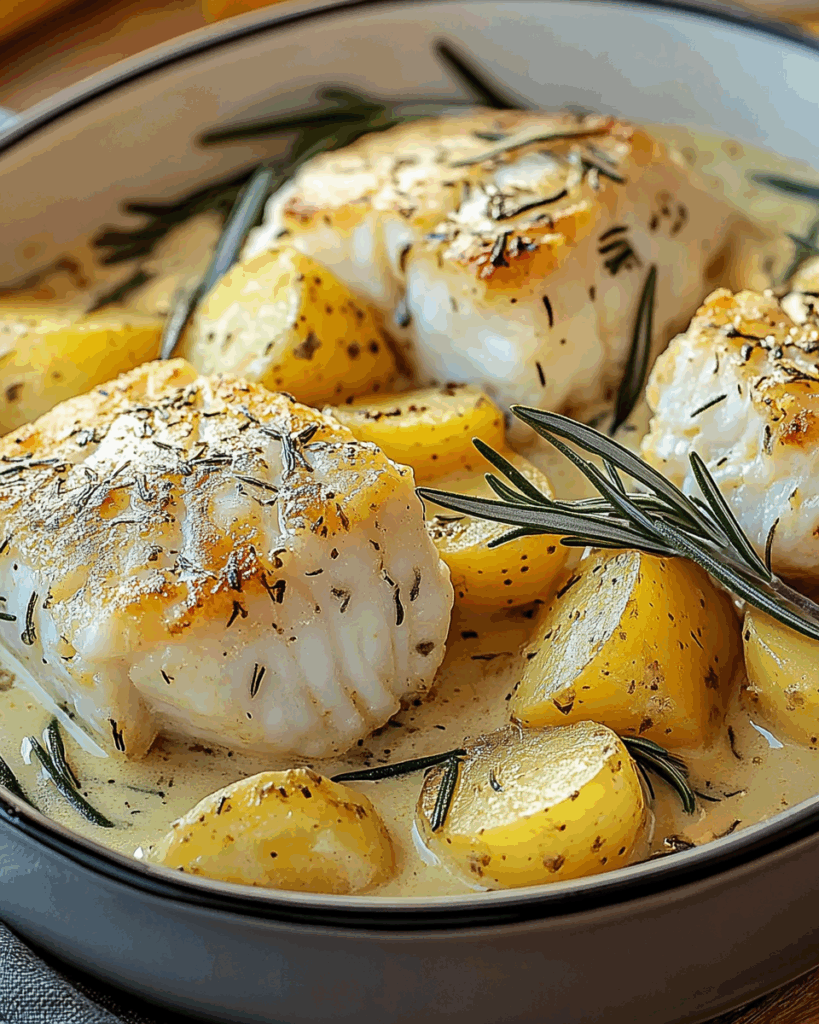 Creamy Rosemary Cod with Potatoes 3