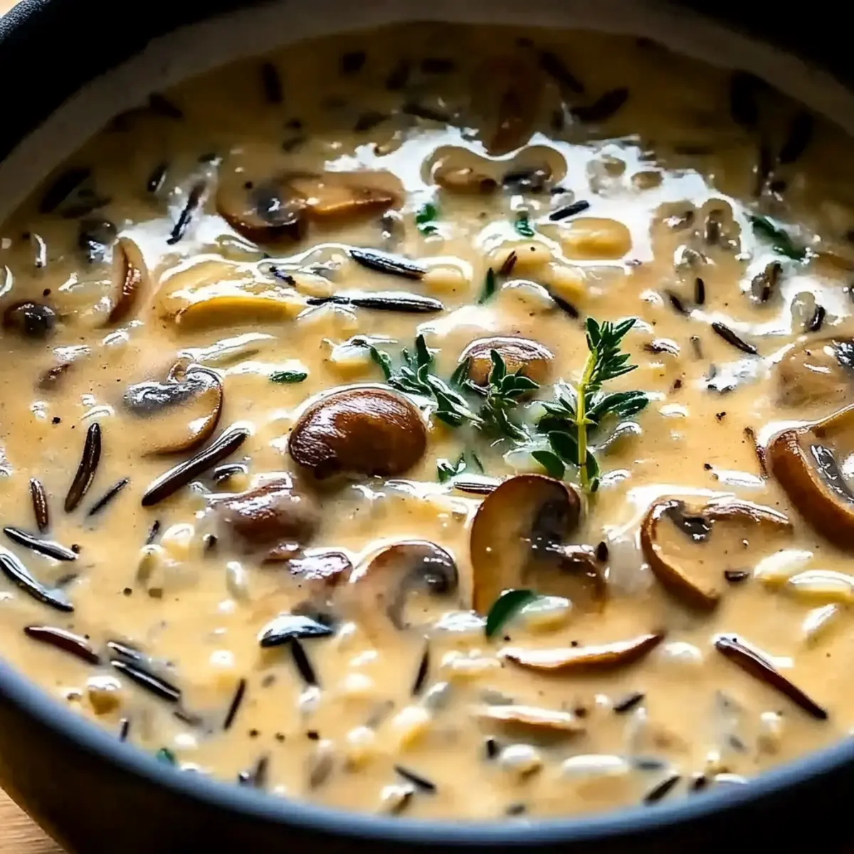 Creamy Wild Rice and Mushroom Soup d1usnf