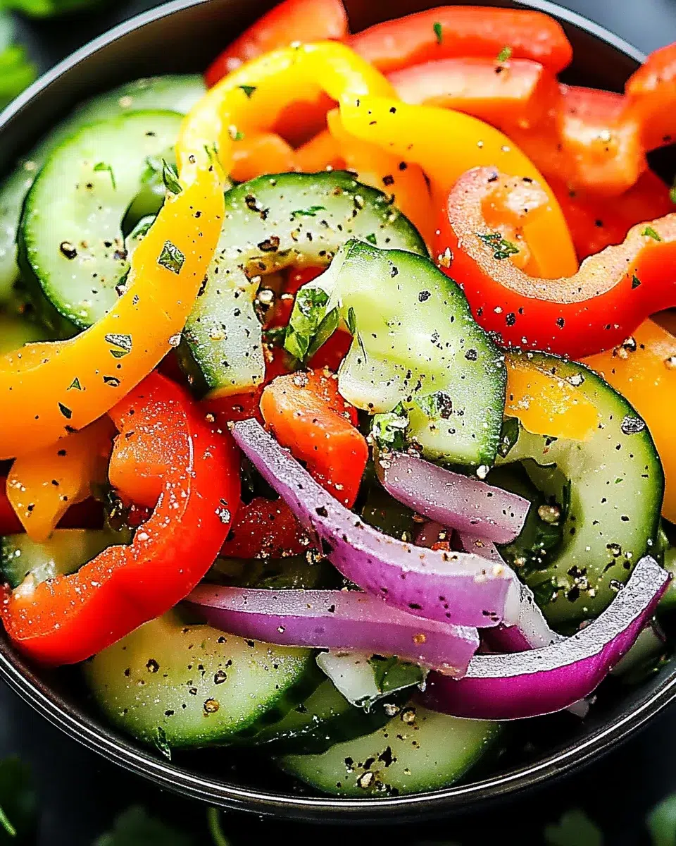 Crispy Cucumber and Sweet Pepper Salad is Refreshing!