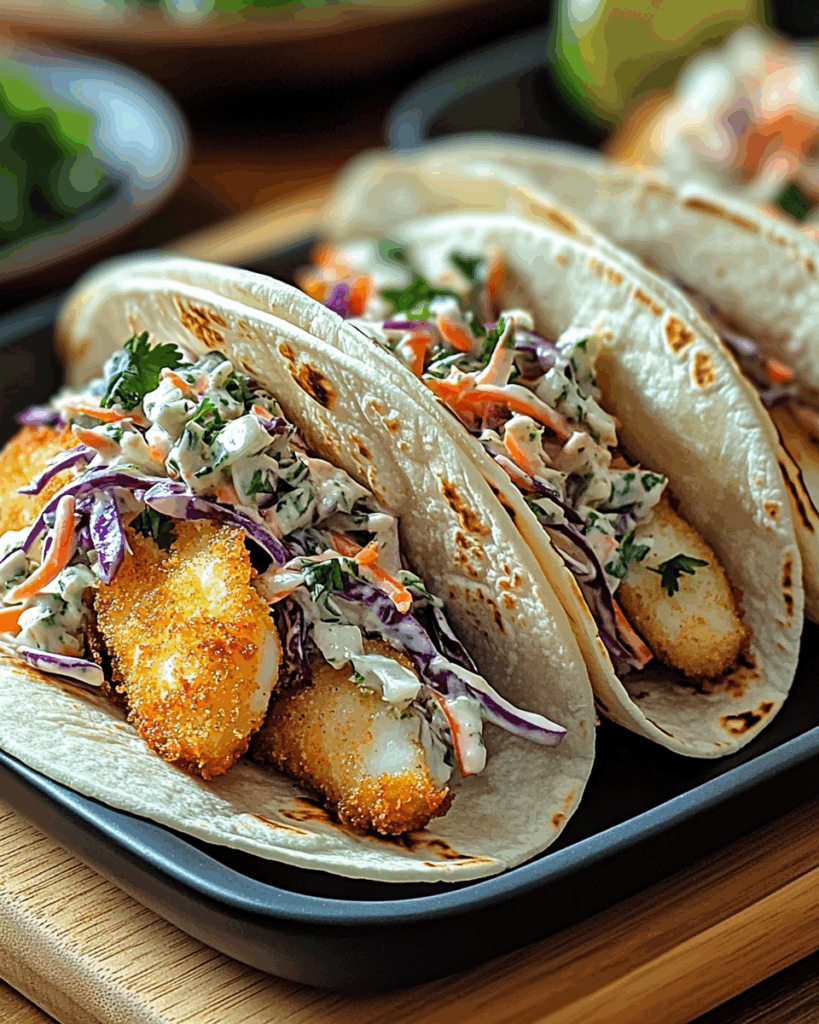 Crispy Fish Tacos with Cilantro Lime Slaw 3