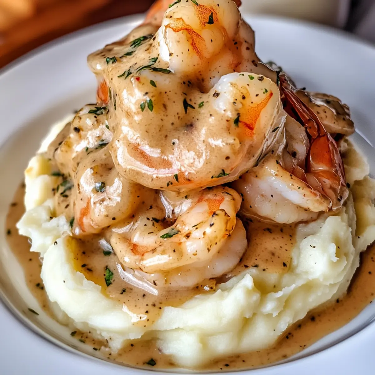 Garlic Shrimp Over Mashed Potatoes jgfa8l