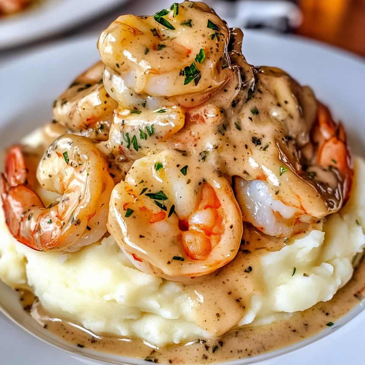 Garlic Shrimp Over Mashed Potatoes lvq3n6