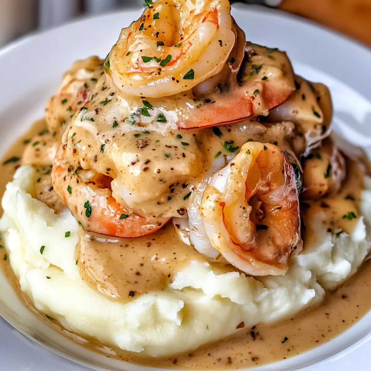 Garlic Shrimp Over Mashed Potatoes srlrzt