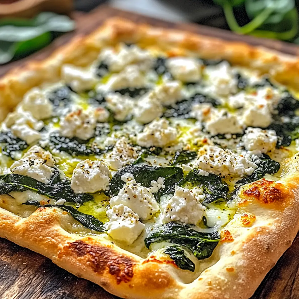 Greek Roasted Garlic Spinach White Pizza eerytt