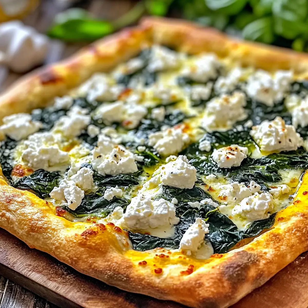 Greek Roasted Garlic Spinach White Pizza loczpq