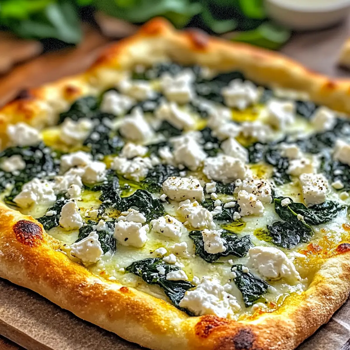 Greek Roasted Garlic Spinach White Pizza for a Healthy Treat