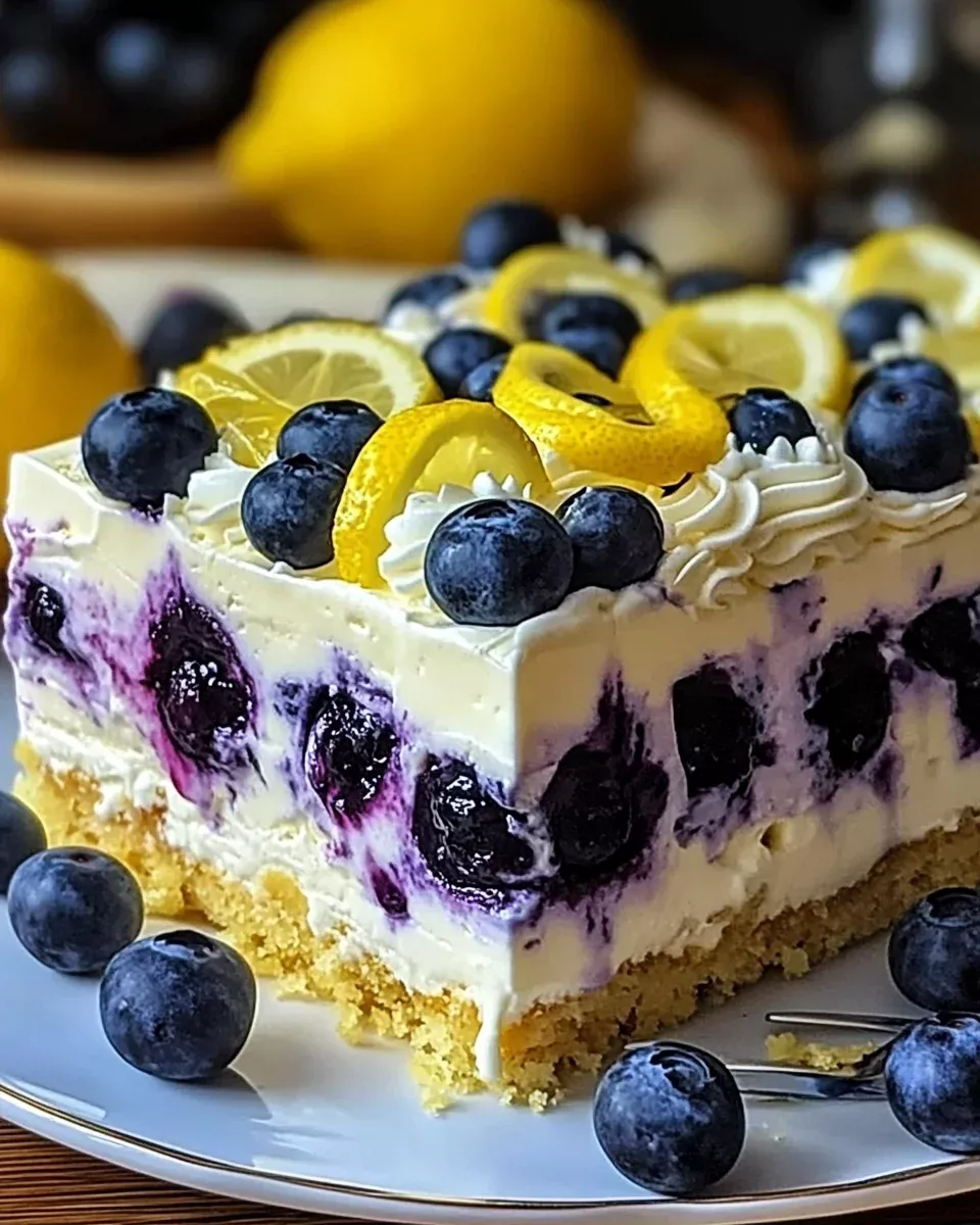 Lemon Blueberry No-Bake Cream Cake: A Refreshing Delight!