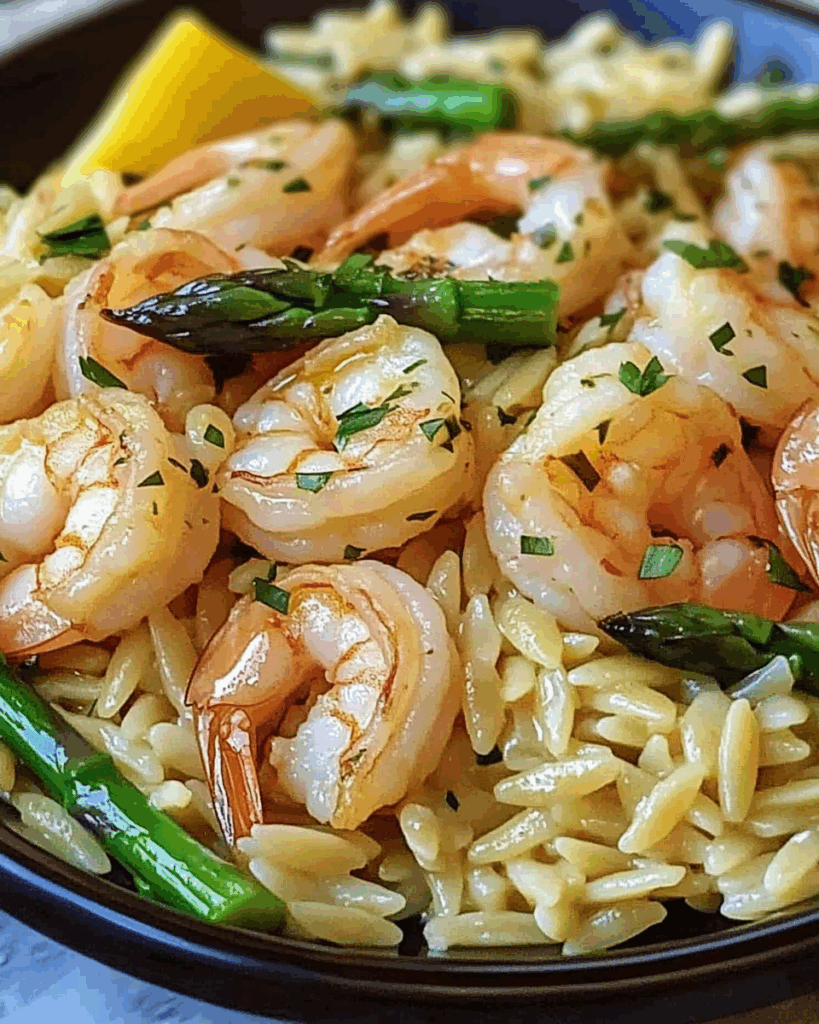 Lemon Garlic Shrimp and Asparagus Orzo 2