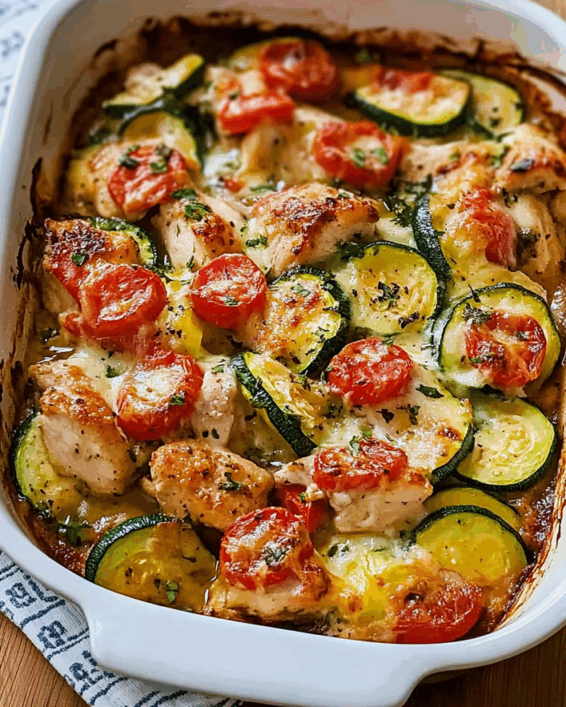 Mediterranean Chicken and Zucchini Bake