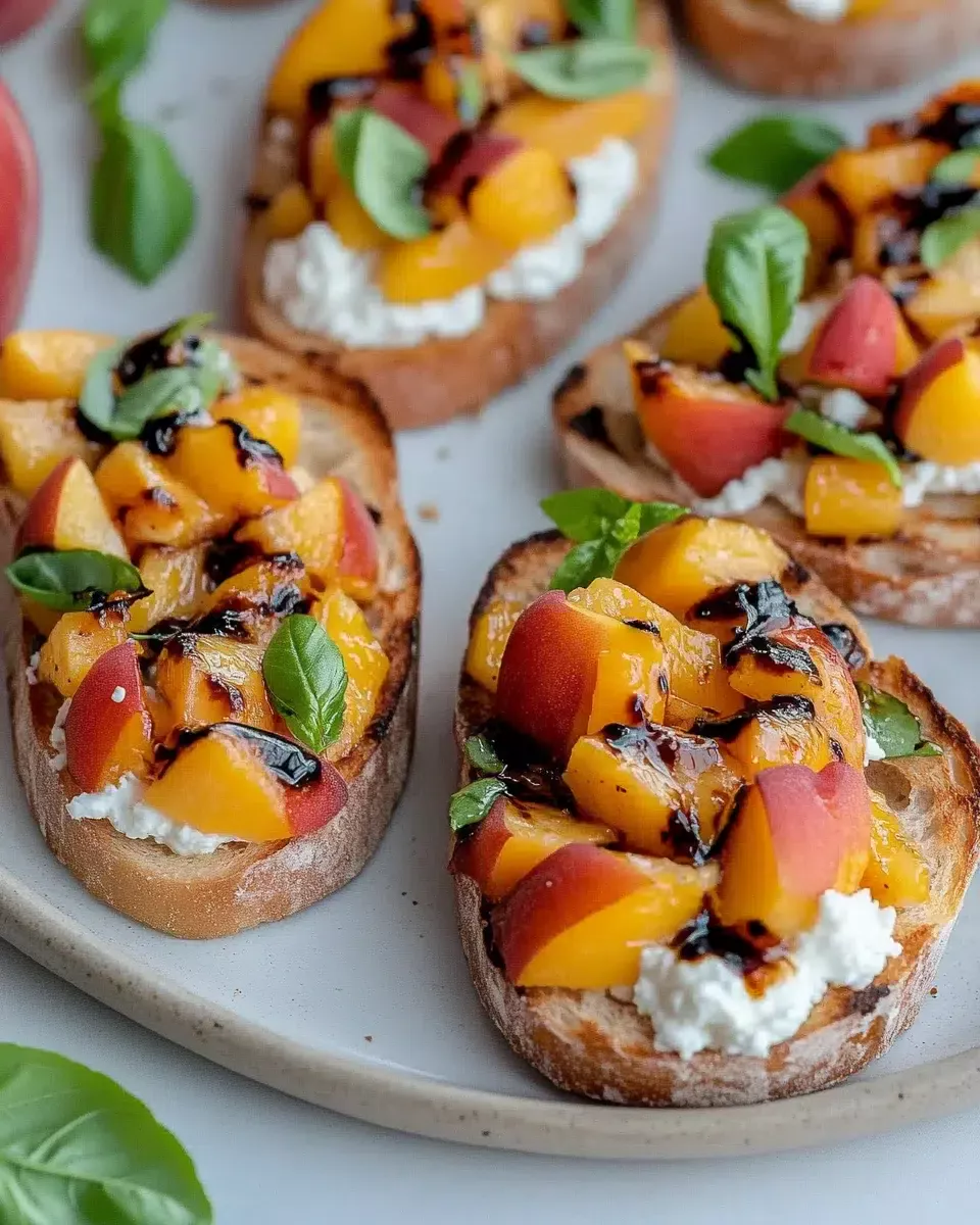 Quick Peach Bruschetta with Whipped Ricotta: Delight in Every Bite!
