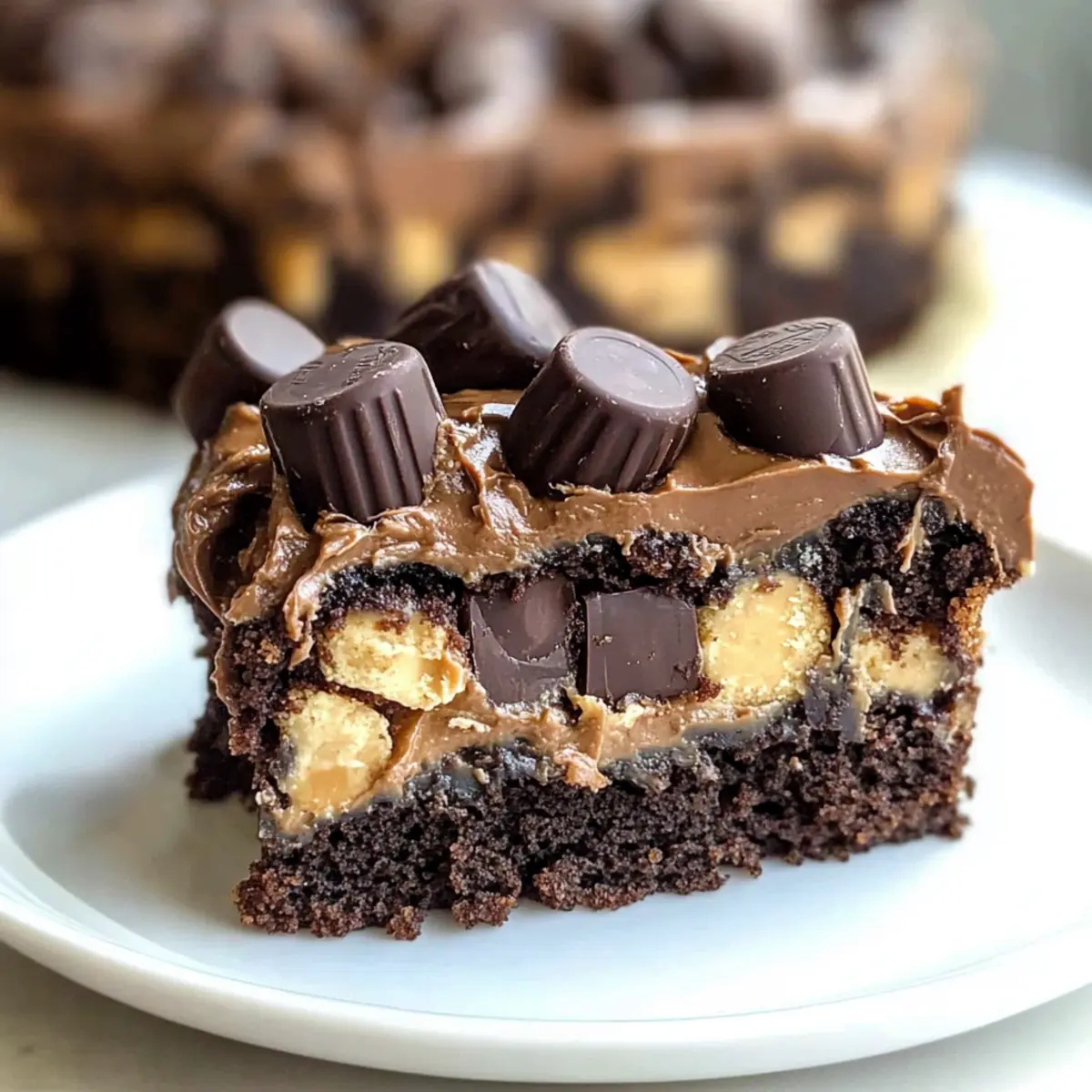 Reese s Chocolate Peanut Butter Cup Earthquake Cake jwbtsf