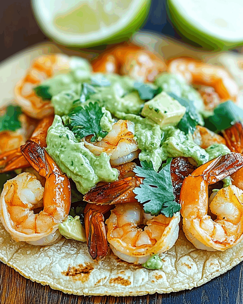 Shrimp Tacos with Avocado Lime Crema 2