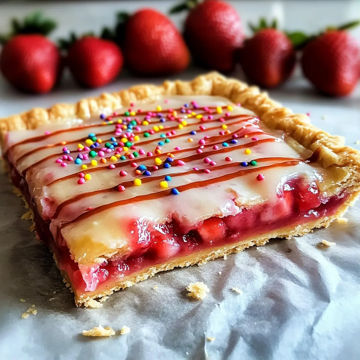 Delicious Strawberry Pop Tart Slab Pie for Nostalgic Mornings