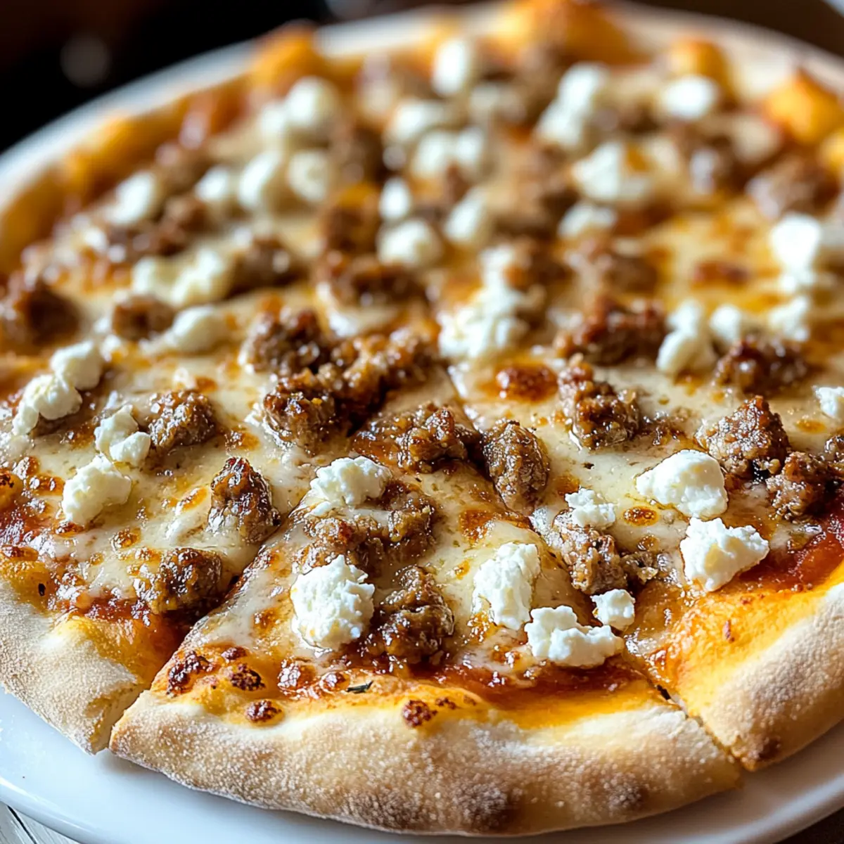 Savor Hot Sausage Feta Honey Pizza for a Flavor Explosion
