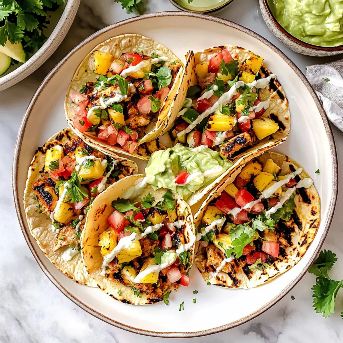 Chili Lime Chicken Tacos with Grilled Pineapple Salsa Recipe