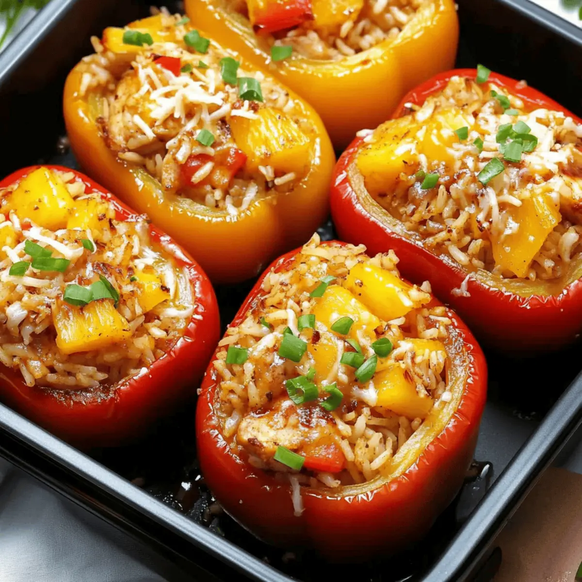 Teriyaki Pineapple Chicken Rice Stuffed Peppers You’ll Love